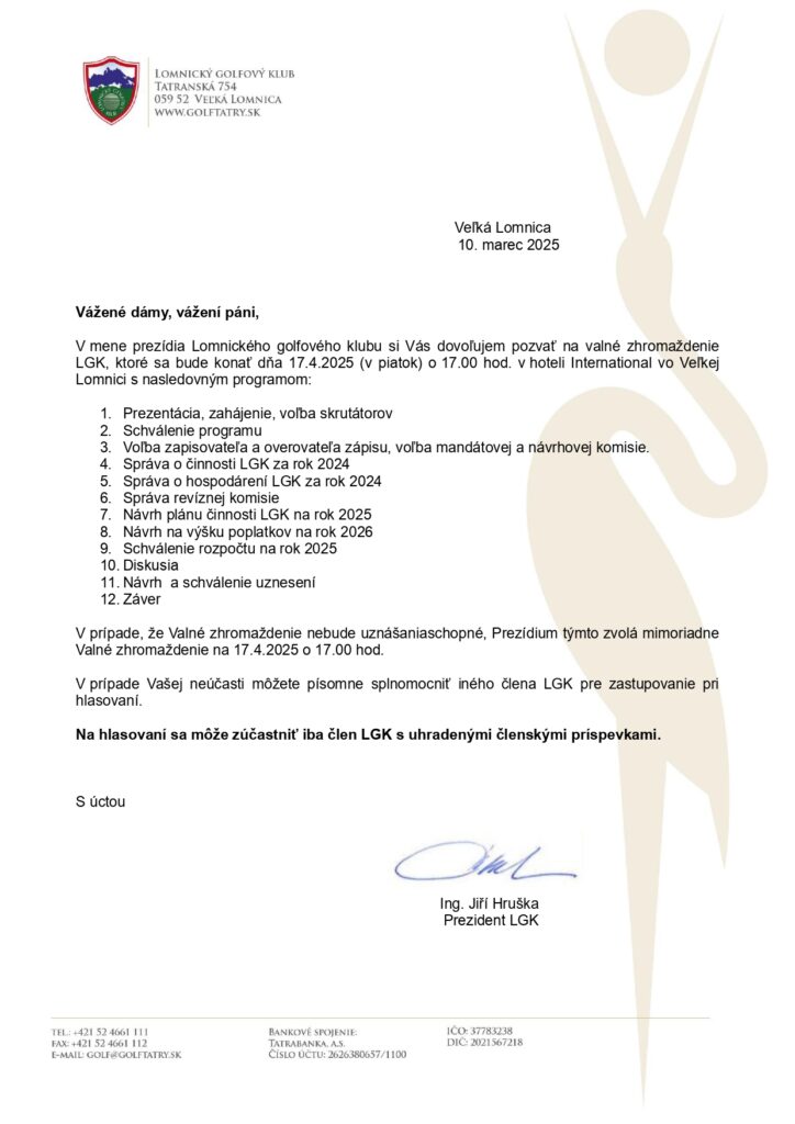 Pozvánka na Valné zhromaždenie LGK 2025 (Automaticky obnovené) page 0001
